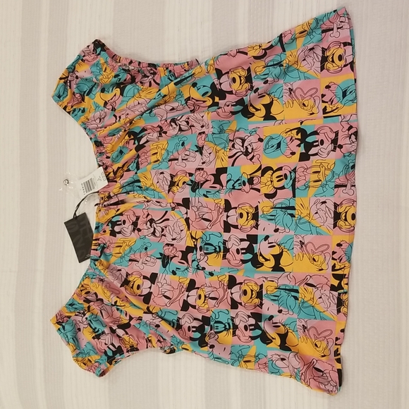 Torrid Mickey And Friends Retro Off Shoulder Short Sleeve Shirt Top, size 3 - Picture 1 of 13